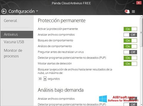 Снимка на екрана Panda Cloud за Windows 8.1