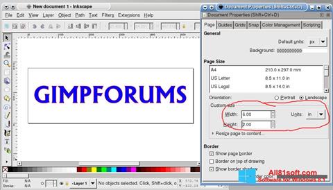 Снимка на екрана Inkscape за Windows 8.1