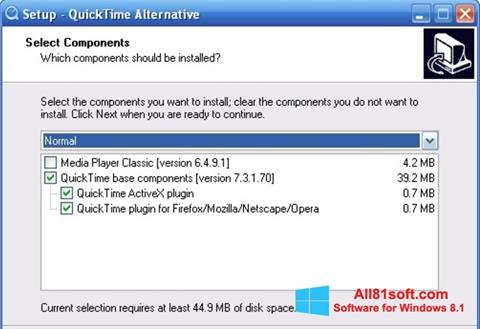 Снимка на екрана QuickTime Alternative за Windows 8.1