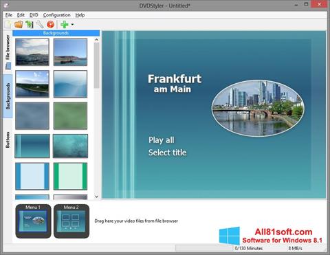 Снимка на екрана DVDStyler за Windows 8.1