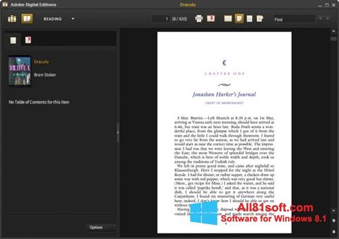 Снимка на екрана Adobe Digital Editions за Windows 8.1