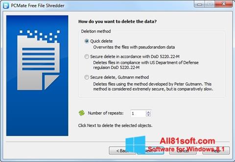Снимка на екрана File Shredder за Windows 8.1