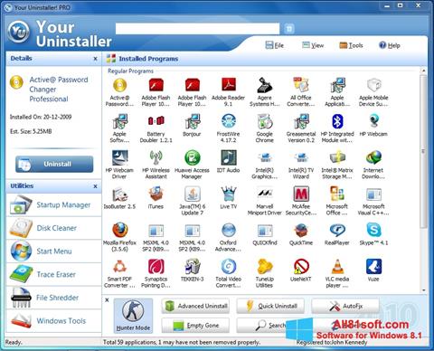 Снимка на екрана Your Uninstaller за Windows 8.1