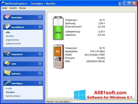 Снимка на екрана MyPhoneExplorer за Windows 8.1