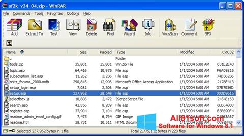 Снимка на екрана WinRAR за Windows 8.1