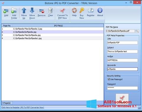 Снимка на екрана Image To PDF Converter за Windows 8.1