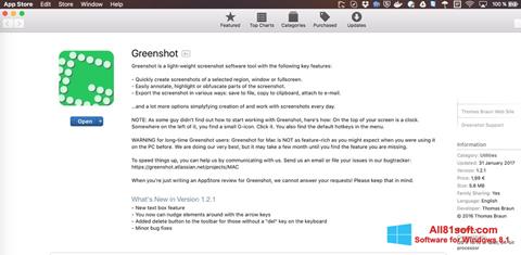Снимка на екрана Greenshot за Windows 8.1