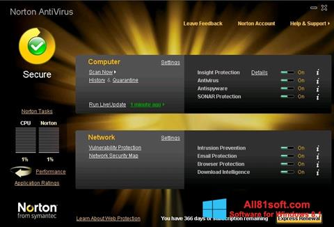 Снимка на екрана Norton AntiVirus за Windows 8.1