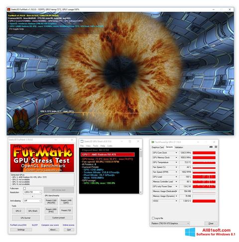 Снимка на екрана FurMark за Windows 8.1