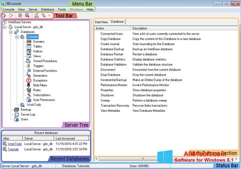 Снимка на екрана InterBase за Windows 8.1