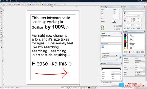 Снимка на екрана Scribus за Windows 8.1