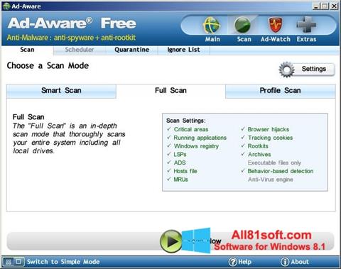 Снимка на екрана Ad-Aware Free за Windows 8.1