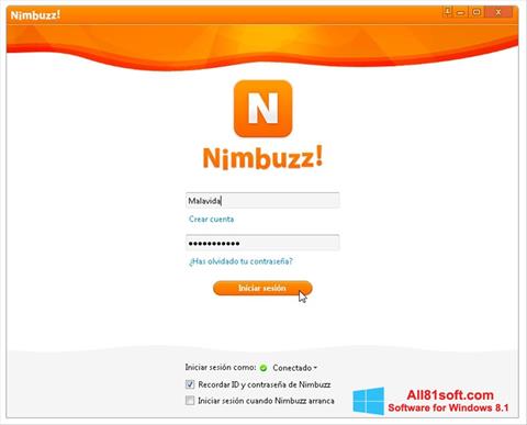 Снимка на екрана Nimbuzz за Windows 8.1