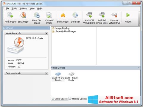 Снимка на екрана DAEMON Tools Pro за Windows 8.1