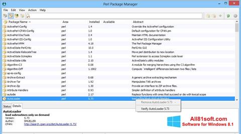 Снимка на екрана ActivePerl за Windows 8.1