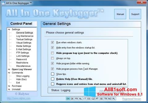 Снимка на екрана Keylogger за Windows 8.1