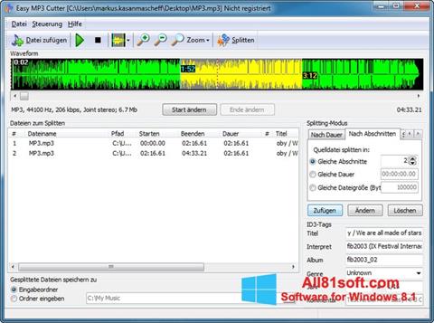 Снимка на екрана MP3 Cutter за Windows 8.1
