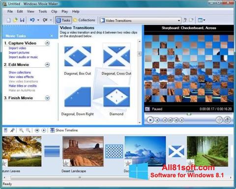 Снимка на екрана Windows Movie Maker за Windows 8.1
