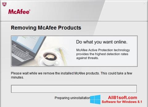 Снимка на екрана McAfee Consumer Product Removal Tool за Windows 8.1