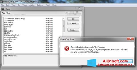 Снимка на екрана VirtualDub за Windows 8.1