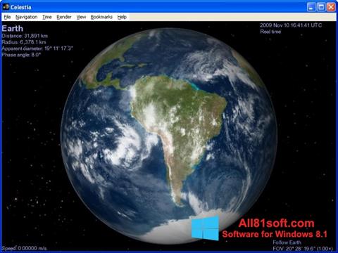 Снимка на екрана Celestia за Windows 8.1