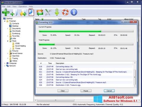 Снимка на екрана Free Audio Converter за Windows 8.1