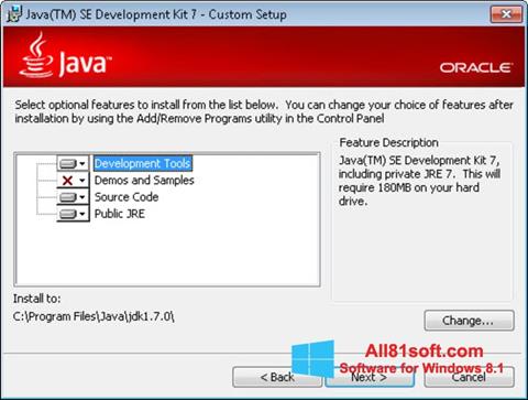 Снимка на екрана Java Development Kit за Windows 8.1