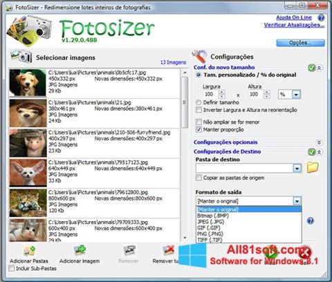Снимка на екрана Fotosizer за Windows 8.1