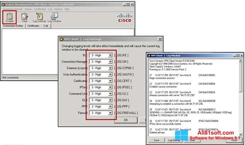 Снимка на екрана Cisco VPN Client за Windows 8.1