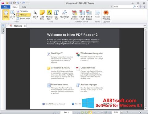 Снимка на екрана Nitro PDF Reader за Windows 8.1