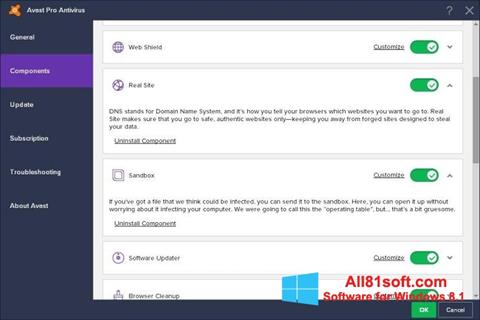 Снимка на екрана Avast! Pro Antivirus за Windows 8.1