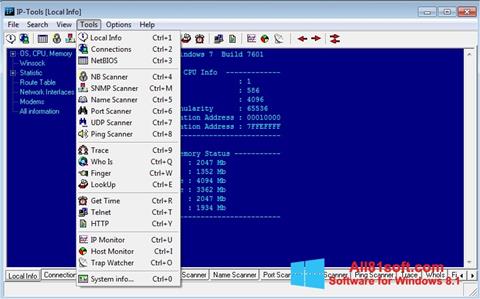Снимка на екрана IP Tools за Windows 8.1