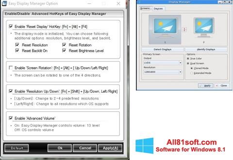 Снимка на екрана Easy Display Manager за Windows 8.1