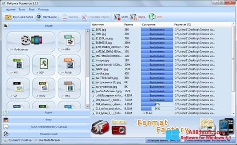 Снимка на екрана Format Factory за Windows 8.1