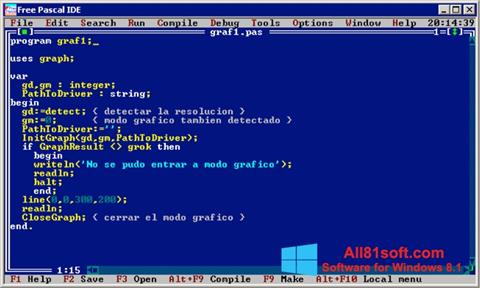 Снимка на екрана Free Pascal за Windows 8.1