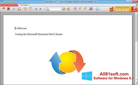 Снимка на екрана DocX Reader за Windows 8.1