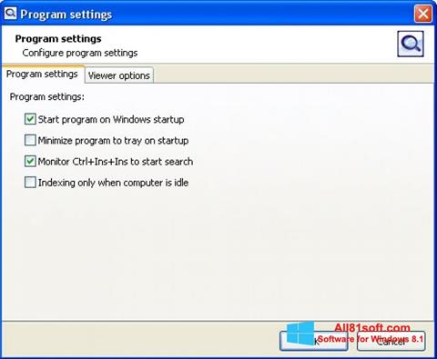 Снимка на екрана SearchInform за Windows 8.1