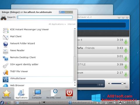 Снимка на екрана VkAudioSaver за Windows 8.1