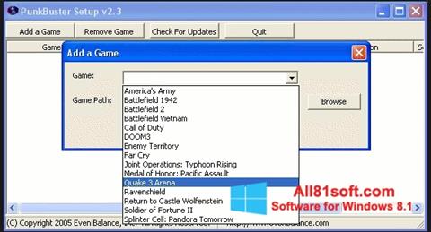 Снимка на екрана PunkBuster за Windows 8.1